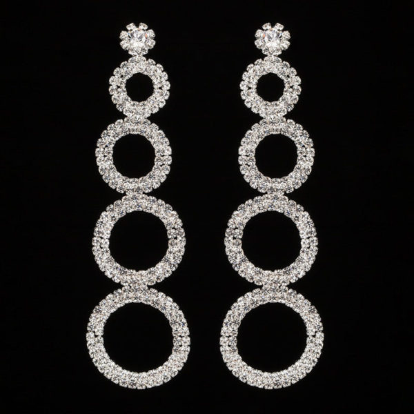 Серьги со стразами для фитнес-бикини EAR-RN